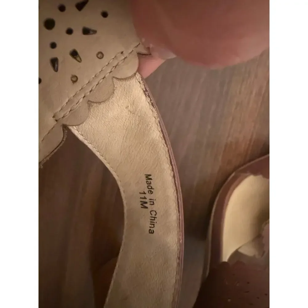 Kate Spade NY Paula Laser Cut Women's Brown Leather Dress Sandal Block Heel 11M